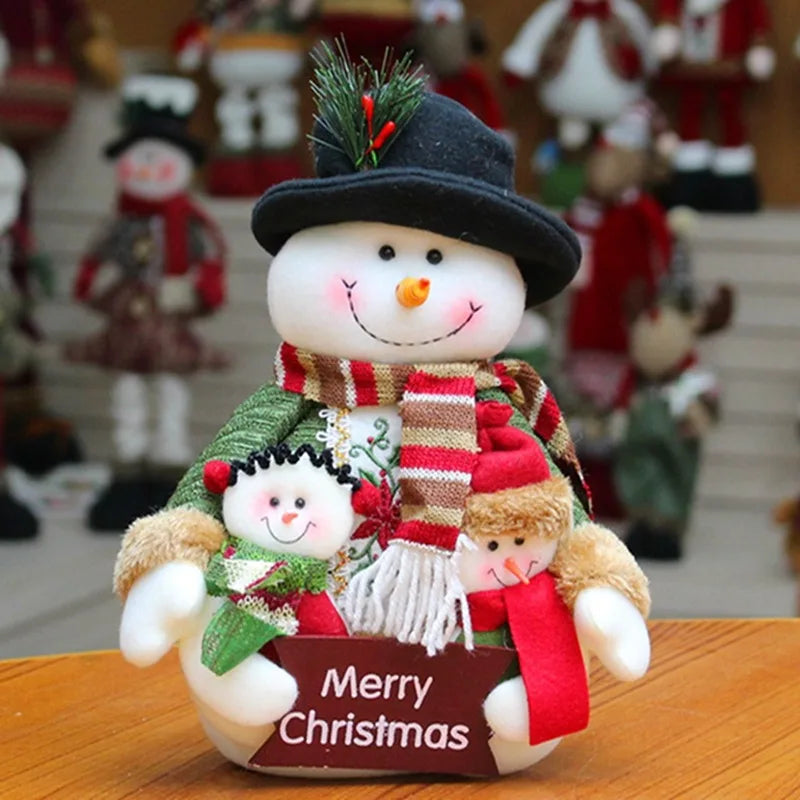 Weihnachtsfigur Santa & Schneemann – 22–30 cm – Handgemachte Festtagsdeko