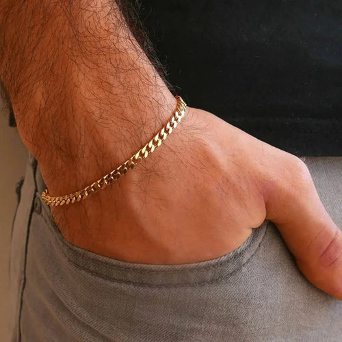 Cuban-Chain-Armband aus Edelstahl – 3 Farben & 4 Breiten – Produktansicht