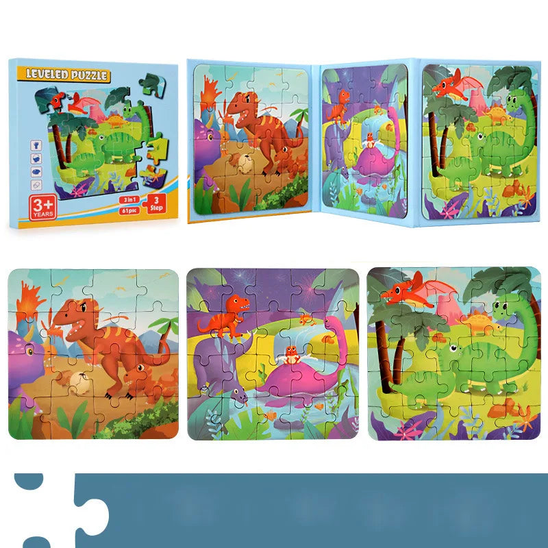 Kompaktes Magnet-Puzzlebuch für kreatives Lernen – perfekt für Reisen, Zuhause und Kindergarten.