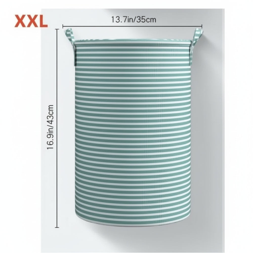 „Faltbarer Wäschekorb aus Baumwolle und Leinen in modernem Design – ideal für Bad, Schlafzimmer und Kinderzimmer