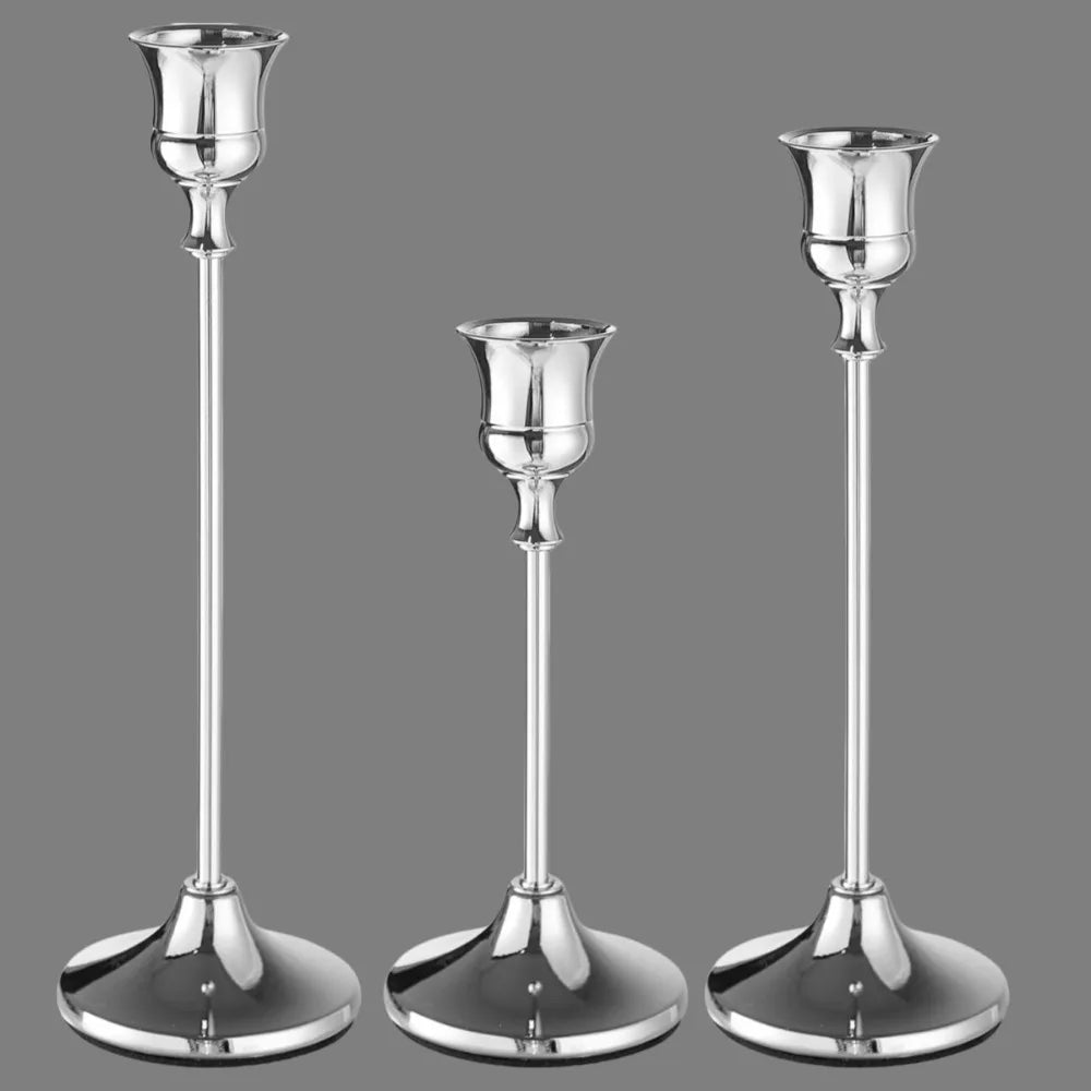 Elegante Metall-Kerzenhalter – Set aus 1 oder 3 Stück | Vintage Tischdekoration für Wohnzimmer & Events