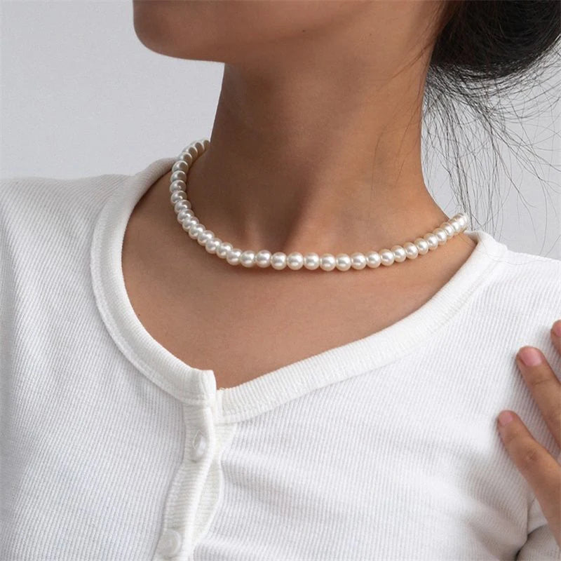 Klassische Perlen-Choker-Halskette – Eleganter Damenschmuck im zeitlosen Stil