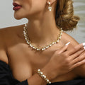 Perlen-Schmuckset 3-teilig – Halskette, Armband & Ohrringe
