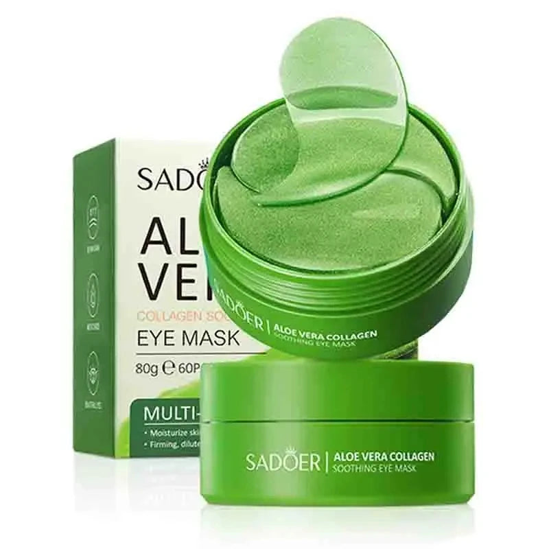 Aloe Vera Eye Patches – 60 Stück Collagen Hydrogel Pads gegen Augenringe & Schwellungen