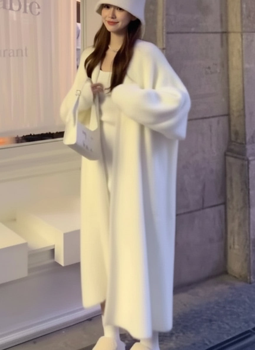 Warmer Fleece-Cardigan Damen – stylvoller langer Mantel