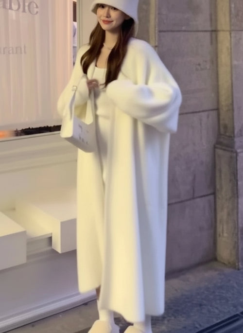 Warmer Fleece-Cardigan Damen – stylvoller langer Mantel