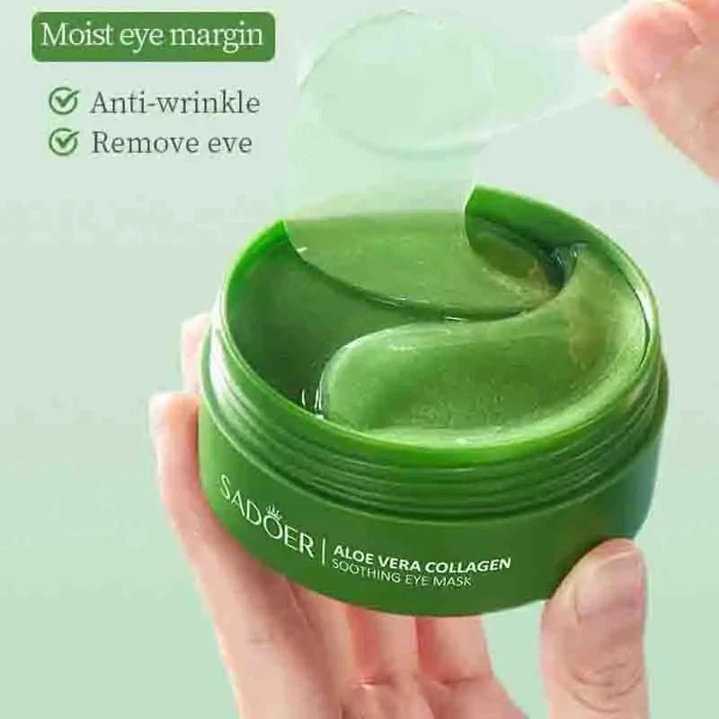 Aloe Vera Eye Patches – 60 Stück Collagen Hydrogel Pads gegen Augenringe & Schwellungen