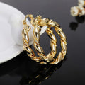 925 Sterling Silber Rope-Kreolen in Gold, Roségold und Silber