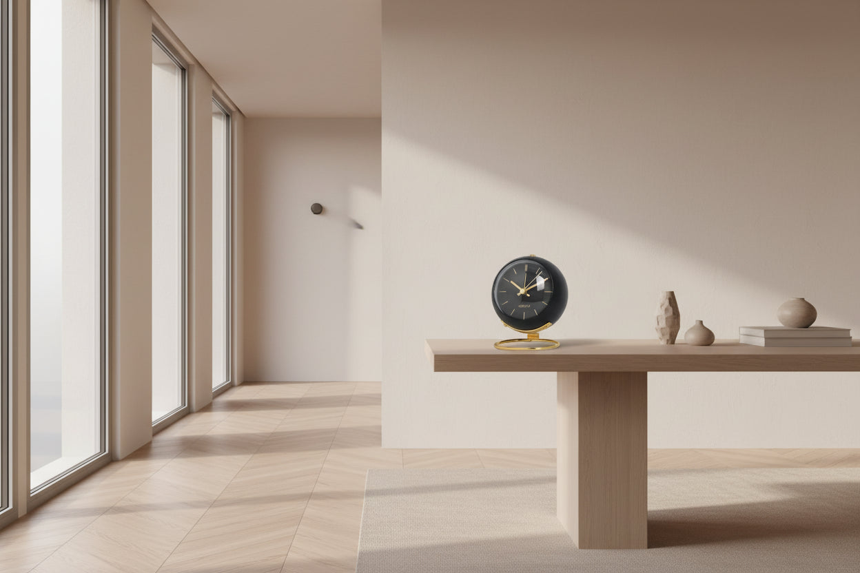 Nordische Tischuhr – geräuschloses Design für stilvolle Arbeits- & Wohnräume