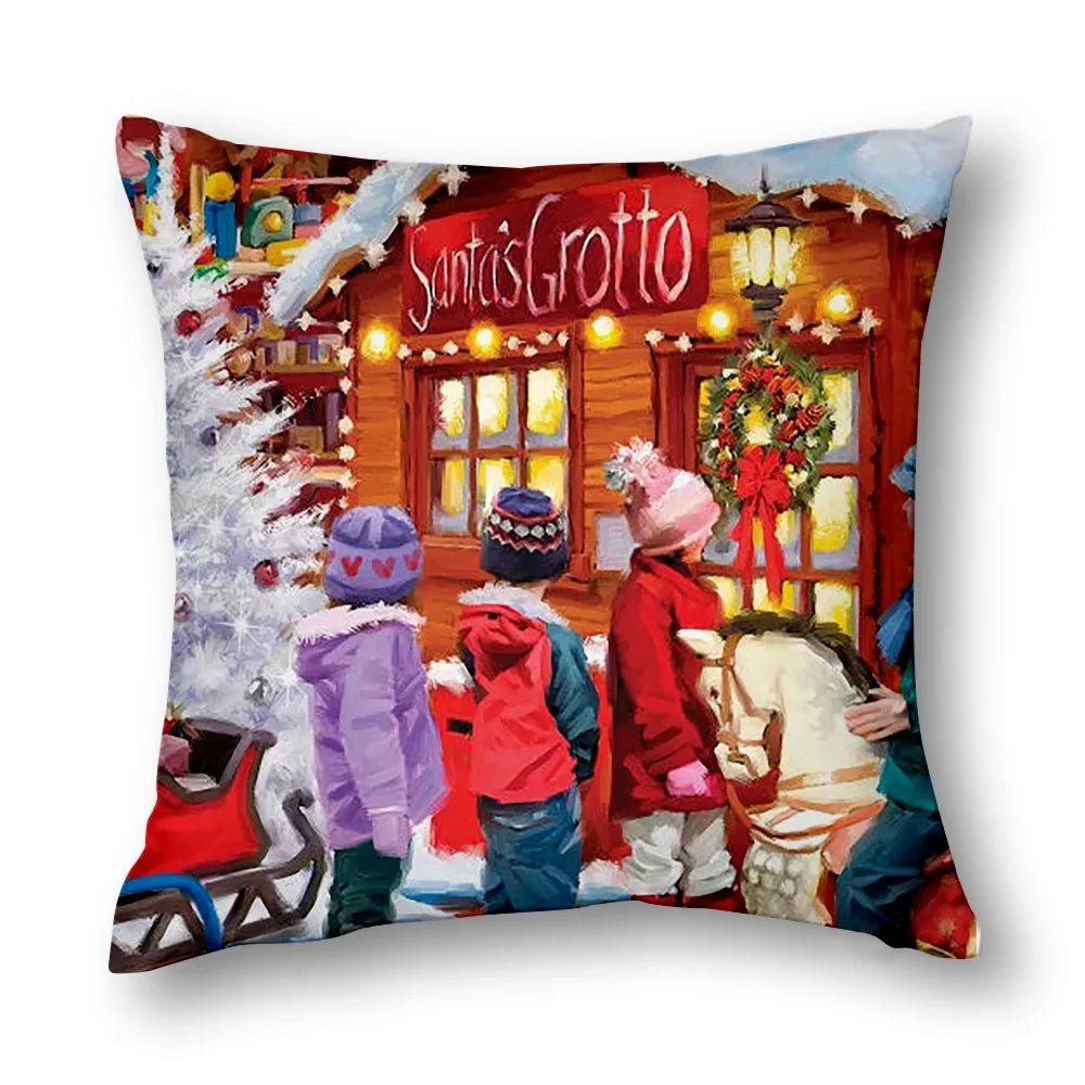 Luxus Weihnachts-Kissenbezug – Winterliche Deko für Sofa & Schlafzimmer | Hochwertige 40–60 cm Kissenhüllen