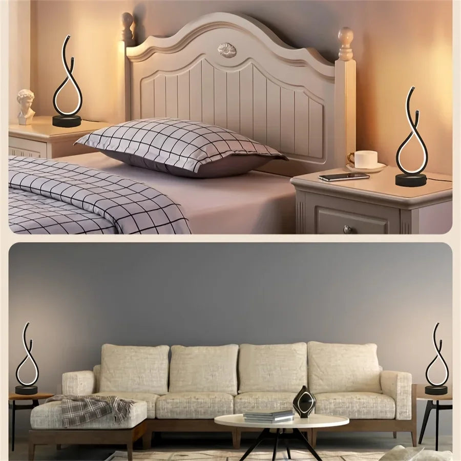 LED Tischlampe – Kreatives Spiral Design – Warmes Licht