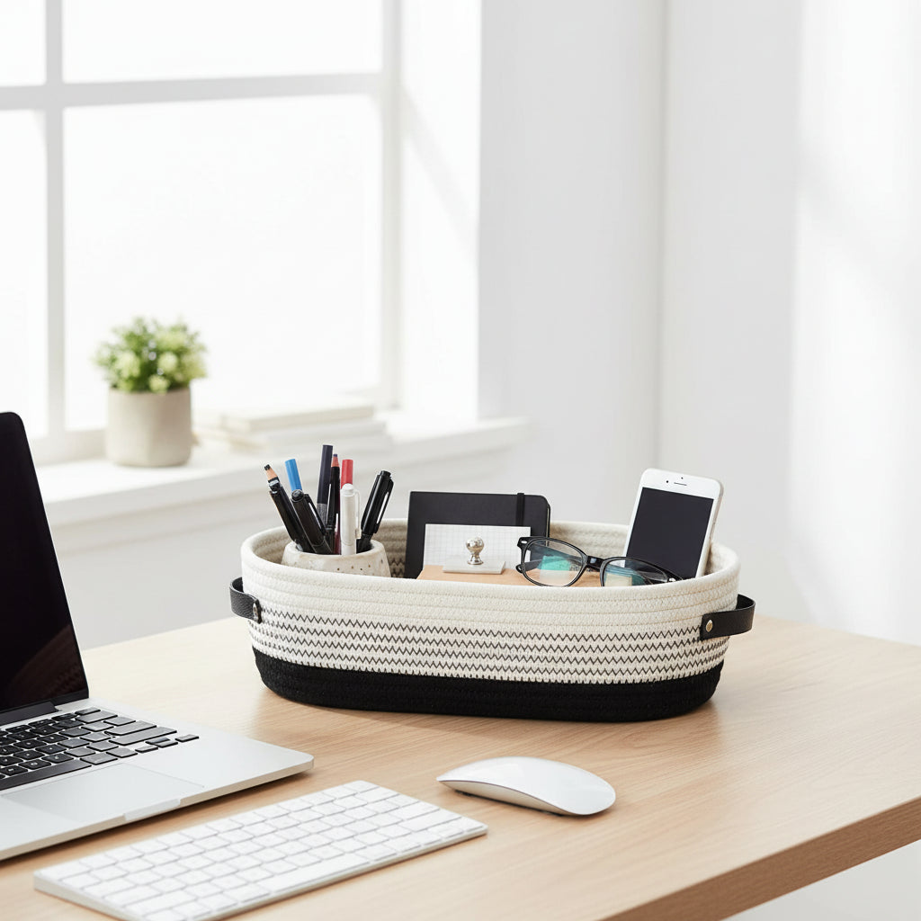 Nordic Baumwollkorb – Geflochten, Hochwertig & Vielseitig