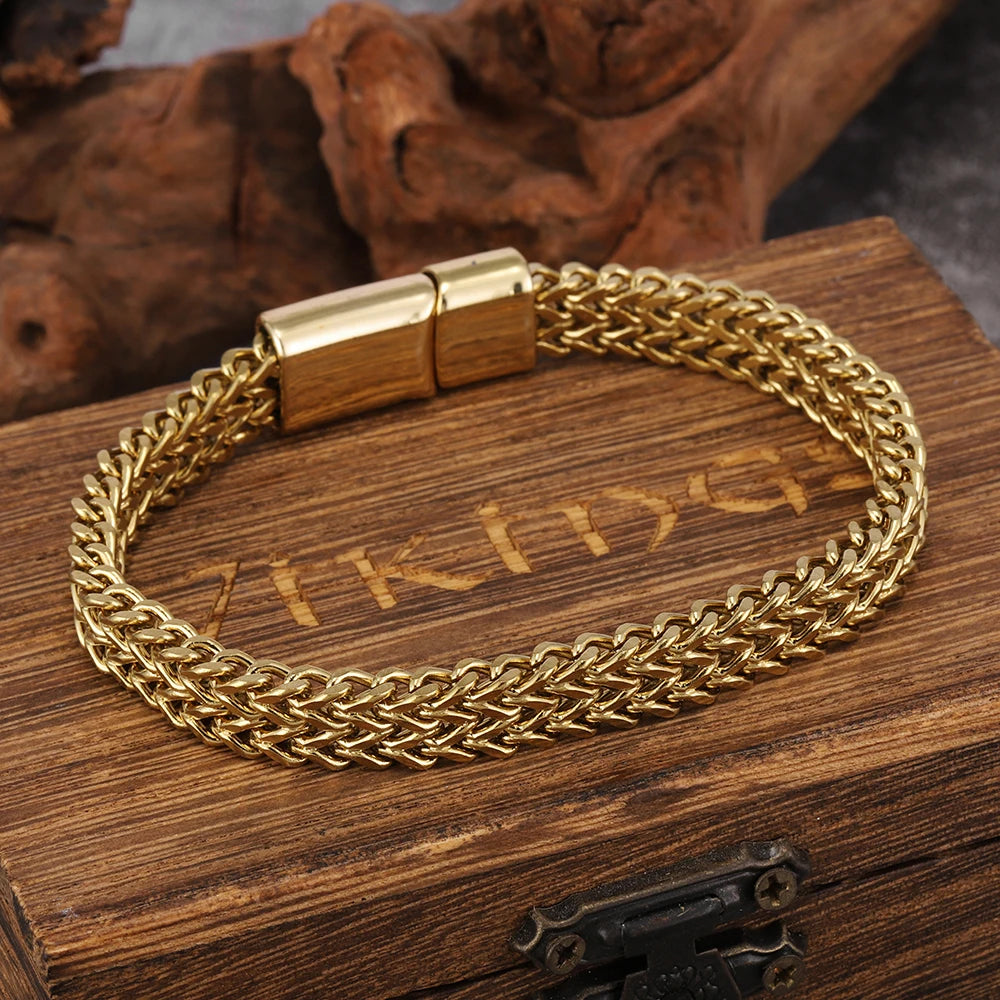 Edelstahlarmband für Herren in Goldoptik