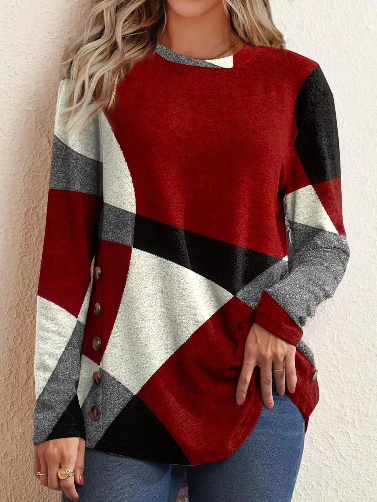 Damen Strickpullover „Elegant Colorblock“ – Weich, Warm & Stilvoll