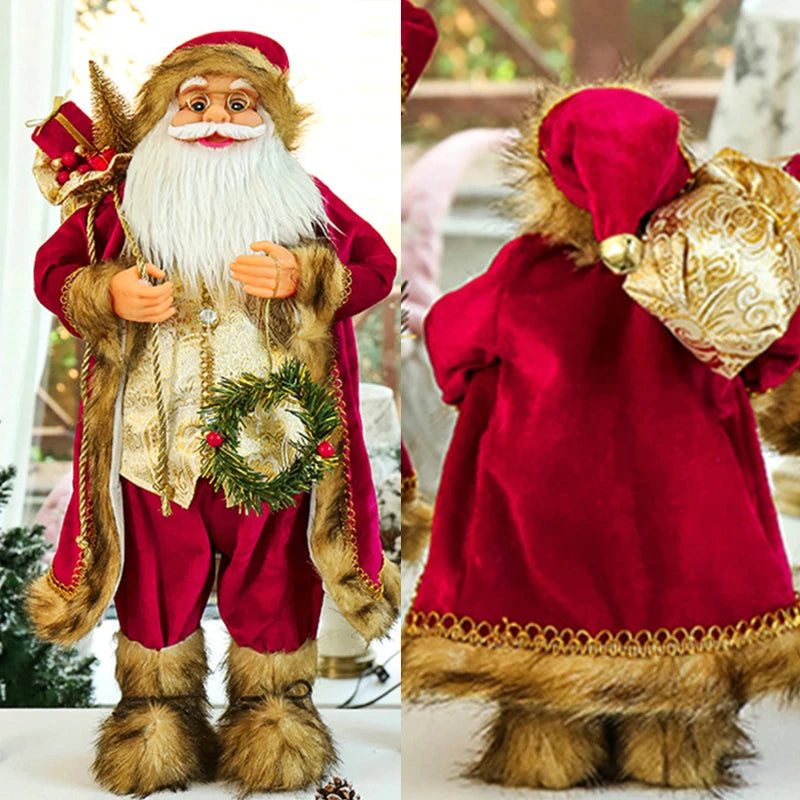 Weihnachtsfigur Santa & Schneemann – 22–30 cm – Handgemachte Festtagsdeko