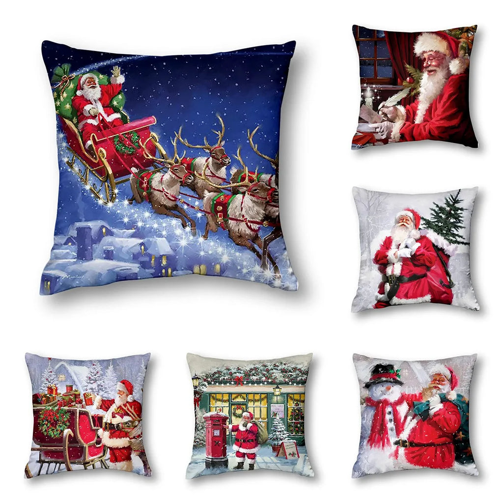 Luxus Weihnachts-Kissenbezug – Winterliche Deko für Sofa & Schlafzimmer | Hochwertige 40–60 cm Kissenhüllen