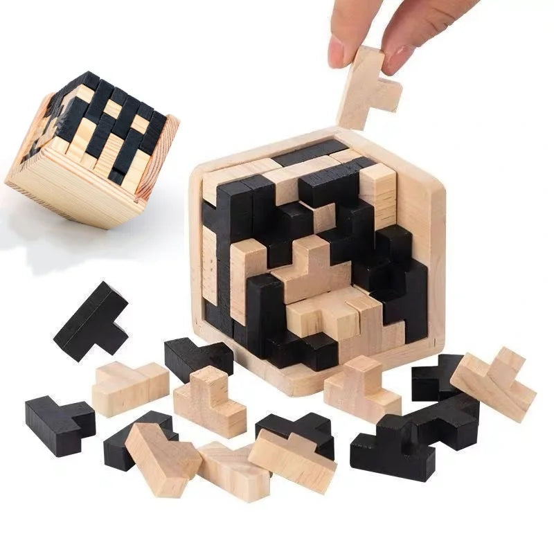 Herausforderndes 3D-Holzpuzzle für kluge Köpfe – fördert Logik, Geduld & räumliches Denken.