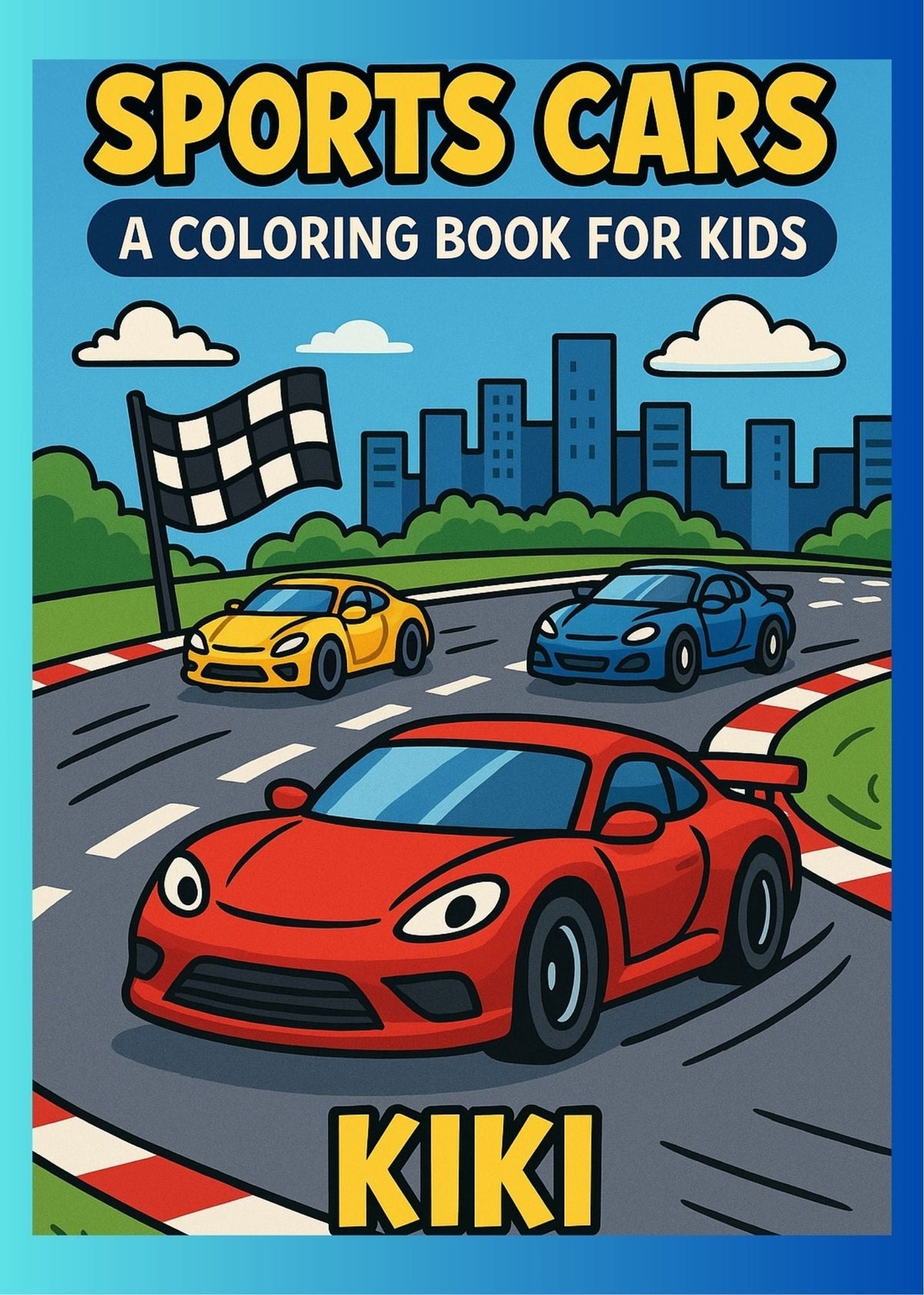 Sports Cars – Malbuch für Kinder, englische Ausgabe